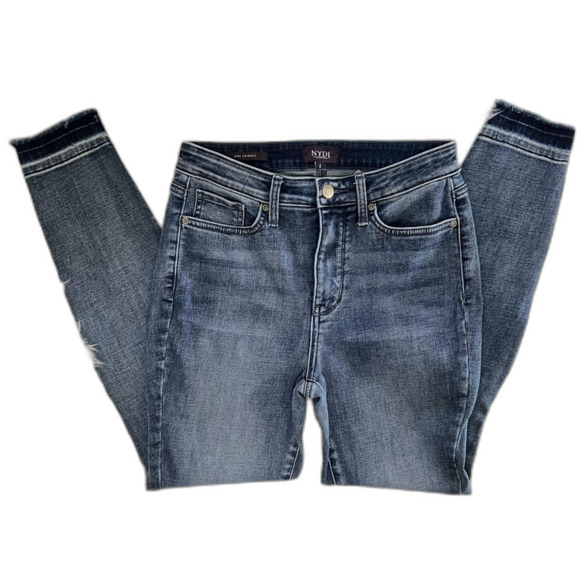 NYDJ Ami Skinny Jeans Size 2 Womens Raw Frayed Released Hem - Picture 6 of 9